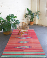 Turkish rug, vintage rug, flat weave, kilim rug, large area rug, square rug, Wild Shaman, Portland, Oregon, rug store, rug shop, local shop, bright colors, area rug, red rug, bold color