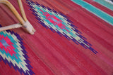 Turkish rug, vintage rug, flat weave, kilim rug, large area rug, square rug, Wild Shaman, Portland, Oregon, rug store, rug shop, local shop, bright colors, area rug, red rug, bold color