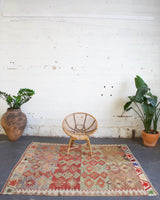 old rug, antique rug, earthy colors, faded colors, Turkish rug, vintage rug, flat weave, kilim rug, large area rug, square rug, Wild Shaman, Portland, Oregon, rug store, rug shop, local shop