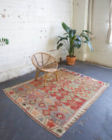 old rug, antique rug, earthy colors, faded colors, Turkish rug, vintage rug, flat weave, kilim rug, large area rug, square rug, Wild Shaman, Portland, Oregon, rug store, rug shop, local shop