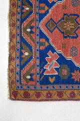 Vintage mini kilim rug in room decor setting, kilim, Turkish rug, vintage rug, portland, rug shop, bright colors, wild shaman, soft rug, bold color, Portland, Oregon, rug store, rug shop, local shop