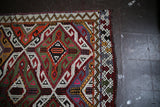 Vintage Mersin Mut Cicim Kilim 6.1ft x 10.6ft
