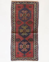 Vintage mini kilim rug in room decor setting, kilim, Turkish rug, vintage rug, portland, rug shop, bright colors, wild shaman, soft rug, bold color, Portland, Oregon, rug store, rug shop, local shop