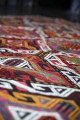 Vintage Mersin Mut Cicim Kilim 6.1ft x 10.6ft