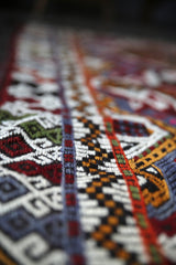 Vintage Mersin Mut Cicim Kilim 6.1ft x 10.6ft
