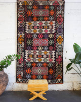 Turkish rug, vintage rug, flat weave, kilim rug, large area rug, square rug, Wild Shaman, Portland, Oregon, rug store, rug shop, local shop, bright colors, area rug, red rug, bold color