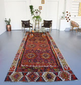 red, nigde kilim, old kilim rug, antique rugs, turkish rug, portland rug store, flat weave, large area rug