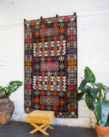 Turkish rug, vintage rug, flat weave, kilim rug, large area rug, square rug, Wild Shaman, Portland, Oregon, rug store, rug shop, local shop, bright colors, area rug, red rug, bold color