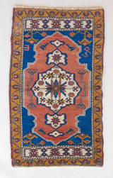 Vintage mini kilim rug in room decor setting, kilim, Turkish rug, vintage rug, portland, rug shop, bright colors, wild shaman, soft rug, bold color, Portland, Oregon, rug store, rug shop, local shop