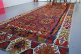 red, nigde kilim, old kilim rug, antique rugs, turkish rug, portland rug store, flat weave, large area rug
