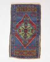 Vintage mini kilim rug in room decor setting, kilim, Turkish rug, vintage rug, portland, rug shop, bright colors, wild shaman, soft rug, bold color, Portland, Oregon, rug store, rug shop, local shop