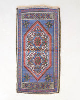 Vintage mini kilim rug in room decor setting, kilim, Turkish rug, vintage rug, portland, rug shop, bright colors, wild shaman, soft rug, bold color, Portland, Oregon, rug store, rug shop, local shop