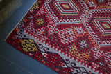red, oushak rug, vintage rug, vintage kilim, flat weave, portland rug store