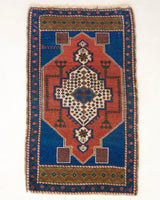 Vintage mini kilim rug in room decor setting, kilim, Turkish rug, vintage rug, portland, rug shop, bright colors, wild shaman, soft rug, bold color, Portland, Oregon, rug store, rug shop, local shop