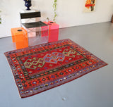Old Konya Obruk Kilim 4.7ftx6ft