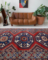 Vintage Turkish rug in a living room setting, pile rug, Turkish rug, vintage rug, portland, rug shop, bright colors, wild shaman, soft rug, bold color, Portland, Oregon, rug store, rug shop, local shop, antique rug