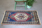 Vintage Mini Turkish Rug 23inx48in