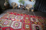 Vintage Sivas Kilim 6.9ftx12.8ft
