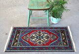 Vintage Mini Turkish Rug 21inx46in