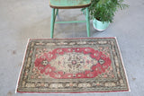 Vintage Mini Turkish Rug 25inx39in