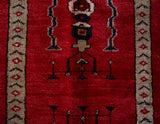 Vintage Turkish rug in a living room setting, pile rug, Turkish rug, vintage rug, portland, rug shop, bright colors, wild shaman, soft rug, bold color, Portland, Oregon, rug store, rug shop, local shop