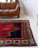 Vintage Turkish rug in a living room setting, pile rug, Turkish rug, vintage rug, portland, rug shop, bright colors, wild shaman, soft rug, bold color, Portland, Oregon, rug store, rug shop, local shop