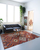 Turkish rug, vintage rug, flat weave, kilim rug, large area rug, square rug, Wild Shaman, Portland, Oregon, rug store, rug shop, local shop, bright colors, area rug, red rug, bold color