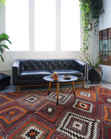 Turkish rug, vintage rug, flat weave, kilim rug, large area rug, square rug, Wild Shaman, Portland, Oregon, rug store, rug shop, local shop, bright colors, area rug, red rug, bold color