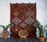 Turkish rug, vintage rug, flat weave, kilim rug, large area rug, square rug, Wild Shaman, Portland, Oregon, rug store, rug shop, local shop, bright colors, area rug, red rug, bold color