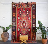 Turkish rug, vintage rug, flat weave, kilim rug, large area rug, square rug, Wild Shaman, Portland, Oregon, rug store, rug shop, local shop, bright colors, area rug, red rug, bold color