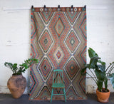 old rug, antique rug, earthy colors, faded colors, Turkish rug, vintage rug, flat weave, kilim rug, large area rug, square rug, Wild Shaman, Portland, Oregon, rug store, rug shop, local shop