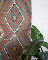 old rug, antique rug, earthy colors, faded colors, Turkish rug, vintage rug, flat weave, kilim rug, large area rug, square rug, Wild Shaman, Portland, Oregon, rug store, rug shop, local shop