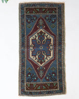 Vintage mini kilim rug in room decor setting, kilim, Turkish rug, vintage rug, portland, rug shop, bright colors, wild shaman, soft rug, bold color, Portland, Oregon, rug store, rug shop, local shop