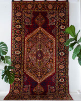 Vintage Turkish rug in a living room setting, pile rug, Turkish rug, vintage rug, portland, rug shop, bright colors, wild shaman, soft rug, bold color, Portland, Oregon, rug store, rug shop, local shop