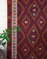 Turkish rug, vintage rug, flat weave, kilim rug, large area rug, square rug, Wild Shaman, Portland, Oregon, rug store, rug shop, local shop, bright colors, area rug, red rug, bold color