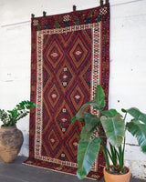 Turkish rug, vintage rug, flat weave, kilim rug, large area rug, square rug, Wild Shaman, Portland, Oregon, rug store, rug shop, local shop, bright colors, area rug, red rug, bold color