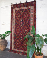 Turkish rug, vintage rug, flat weave, kilim rug, large area rug, square rug, Wild Shaman, Portland, Oregon, rug store, rug shop, local shop, bright colors, area rug, red rug, bold color