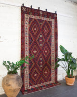 Turkish rug, vintage rug, flat weave, kilim rug, large area rug, square rug, Wild Shaman, Portland, Oregon, rug store, rug shop, local shop, bright colors, area rug, red rug, bold color