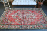Vintage Demirci Oushak Rug 4.10ftx8ft
