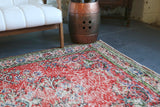 Vintage Demirci Oushak Rug 4.10ftx8ft