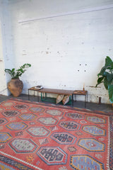 old rug, antique rug, earthy colors, faded colors, Turkish rug, vintage rug, flat weave, kilim rug, large area rug, square rug, Wild Shaman, Portland, Oregon, rug store, rug shop, local shop