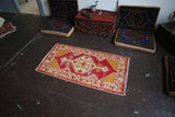 Vintage Faded Anatolian Turkish Rug 2.8ft x 5.2ft