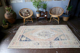 Vintage Turkish Faded Anatolian Rug 4.4ftx7.4ft
