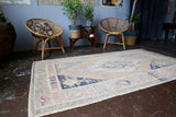 Vintage Turkish Faded Anatolian Rug 4.4ftx7.4ft