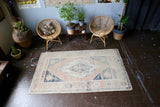 Vintage Turkish Faded Anatolian Rug 4.4ftx7.4ft