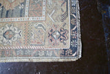 Vintage Turkish Faded Anatolian Rug 4.4ftx7.4ft