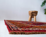 Vintage Turkish rug in a living room setting, pile rug, Turkish rug, vintage rug, portland, rug shop, bright colors, wild shaman, soft rug, bold color, Portland, Oregon, rug store, rug shop, local shop