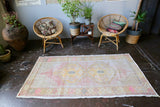 Vintage Turkish Faded Anatolian Rug 3.8ftx6.8ft