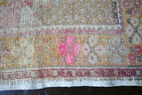 Vintage Turkish Faded Anatolian Rug 3.8ftx6.8ft