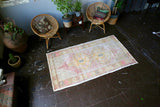 Vintage Turkish Faded Anatolian Rug 3.8ftx6.8ft